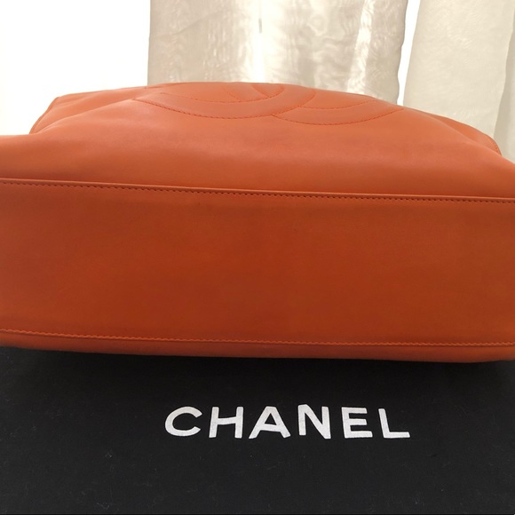 ❌SOLD!!Chanel CC Gorgeous Orange Leather Chain Bag - Picture 5 of 7